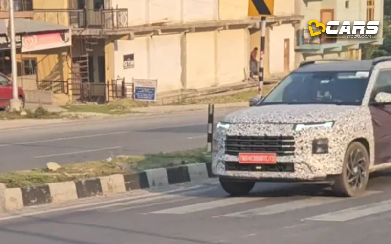 Hyundai alcazar spotted with different design over 2024 creta facelift